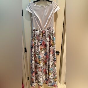 Anthropologie BHLDN satin and floral gown